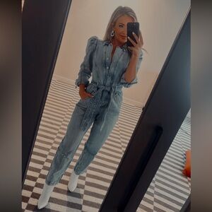 Express Blue Denim Jumpsuit
